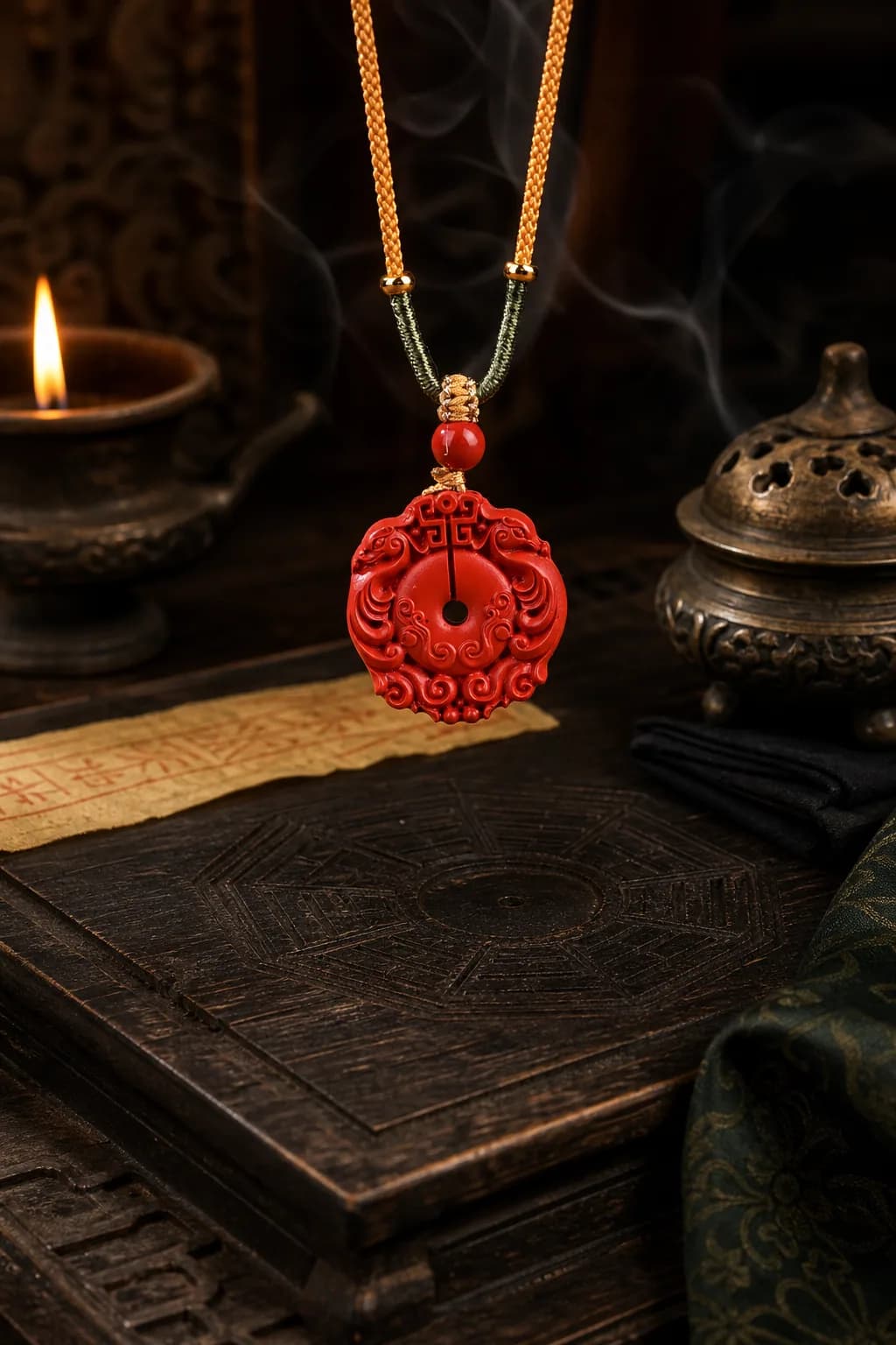 Dragon and Phoenix Harmony Pendant, view 1