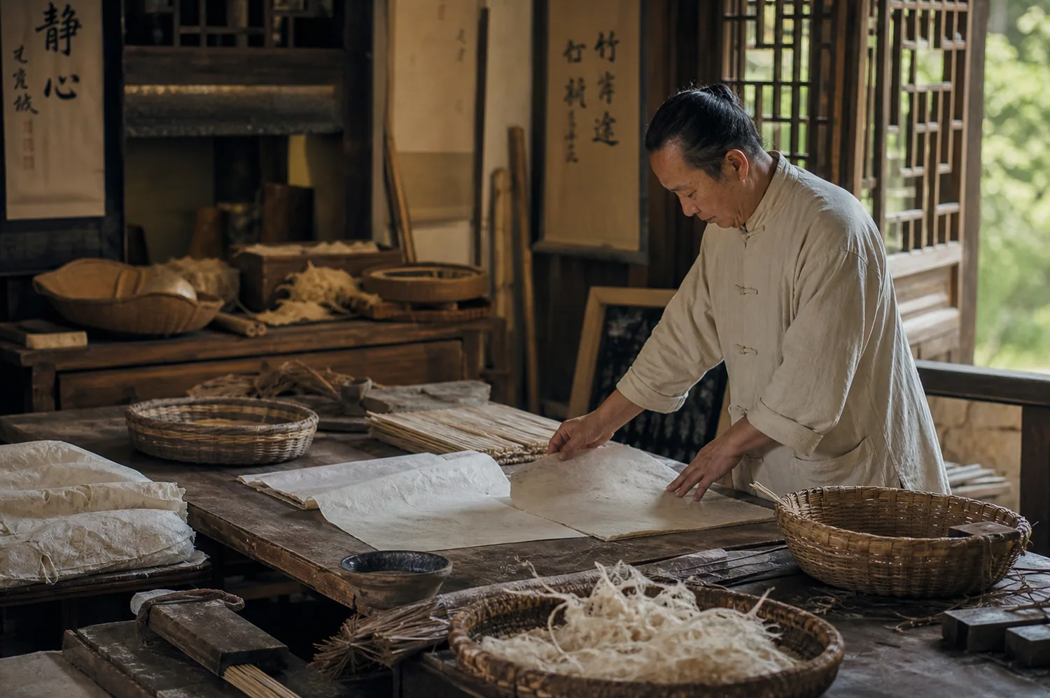 Paper and ink preparation used as visual context for Taoist talisman art