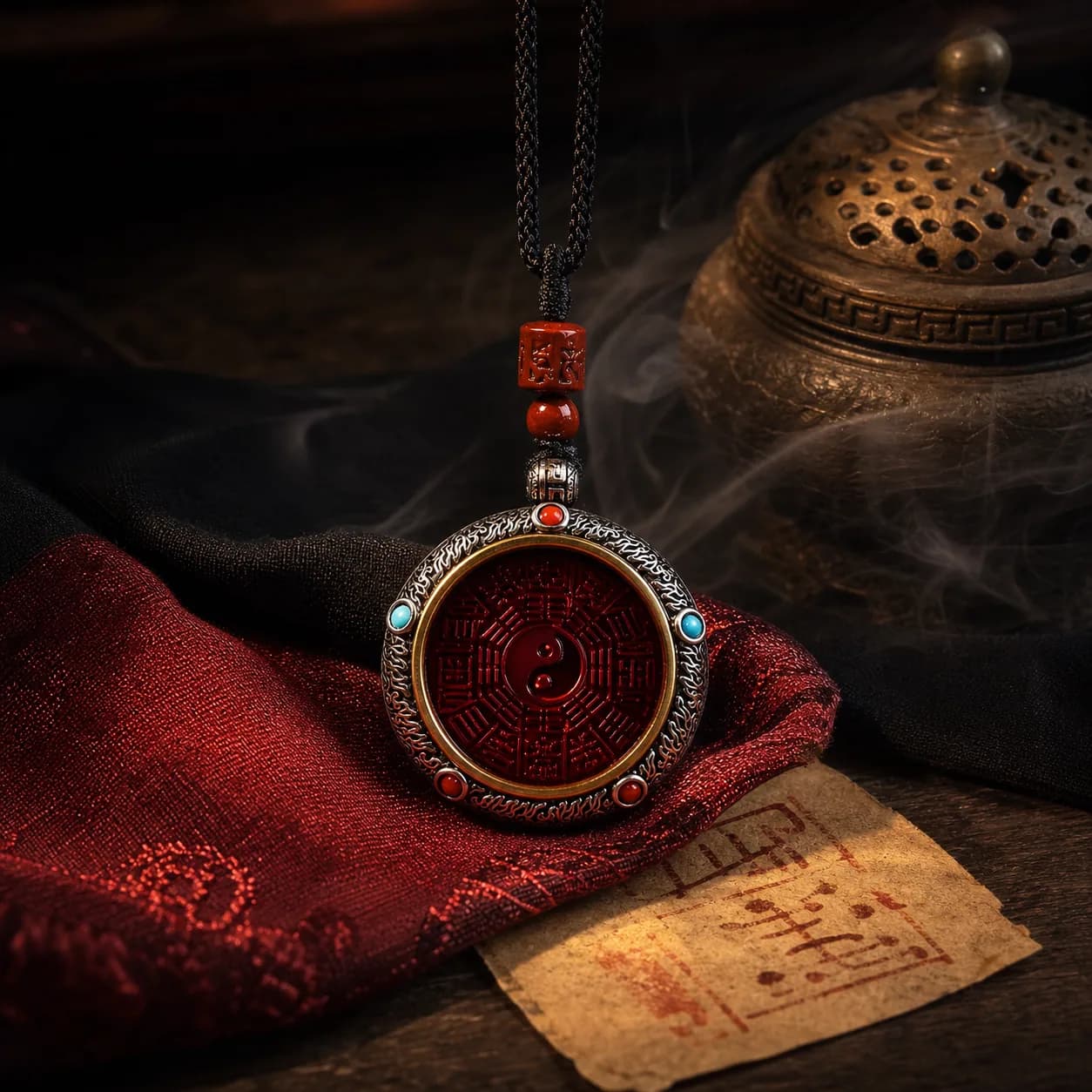 Shan Gui Silver Guardian Pendant, view 1