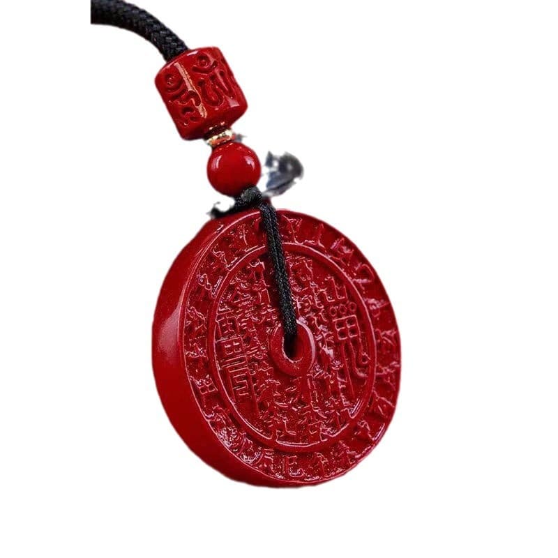 Shan Gui Coin Cinnabar Pendant in 97% pure cinnabar