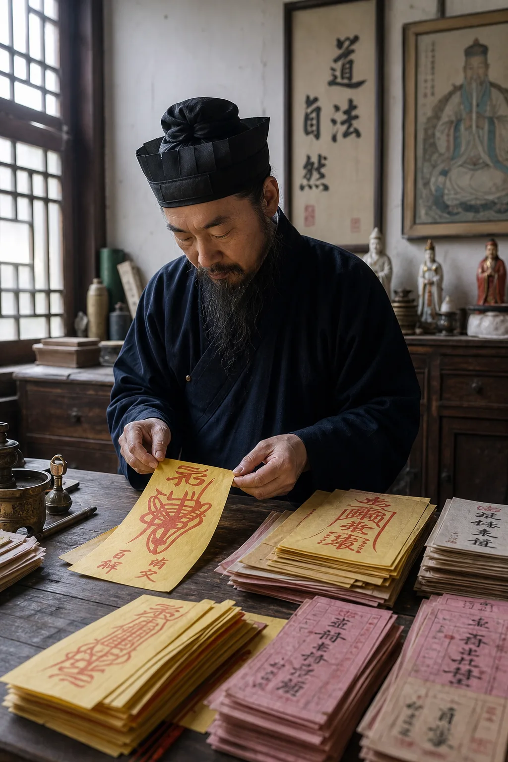 Talisman paper and ink preparation, view 1